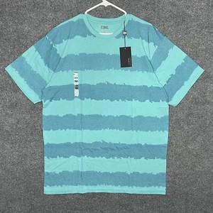CSG Tshirt Men’s XL - Blue Short Sleeve Crew Neck Striped Tee - Picture 1 of 4