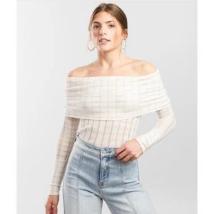 We The Free Snowbunny Girlfriend Top a costine donna XLarge avorio manica lunga - Foto 1 di 9