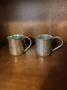 Williams Sonoma Hammered Copper Imperial Pint Mug Moscow Mule Cup Set 2 Vintage - Picture 1 of 7
