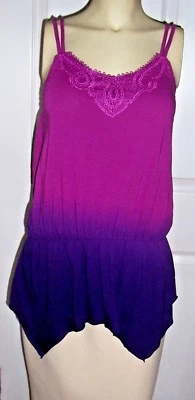NUEVO CON ETIQUETAS Juniors L Femenino Cintura Caída TOP de Verano Violeta Púrpura India $26 + Bonus Foto 1 de 4