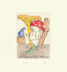 Exlibris - MONIKA RITTER - For Peter Labuhn - Zoological Judgment of Paris -2007 - Imagen 1 de 2