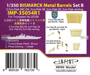 INFIMP35054R1 1:350 Infini Model Bismarck Metal Barrels Set B (3.7cm 2cm) - Picture 1 of 1