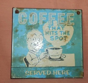 Vintage metal coffee sign - Picture 1 of 2