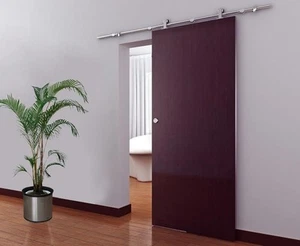 European Modern Satin Stainless Steel Sliding Barn Wood Door Closet Hardware Set - Picture 1 of 10