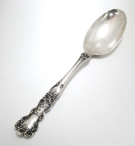 Vintage Serving Spoon Gorham Buttercup Sterling Silver Length 8 1/2" WE Mono Cover
