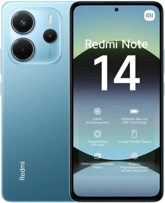 XIAOMI REDMi NOTE 14 4G LTE BLU 6GB 128GB RAM NFC DUAL SIM 6,67 ITALIA NO BRAND - Immagine 1 di 4