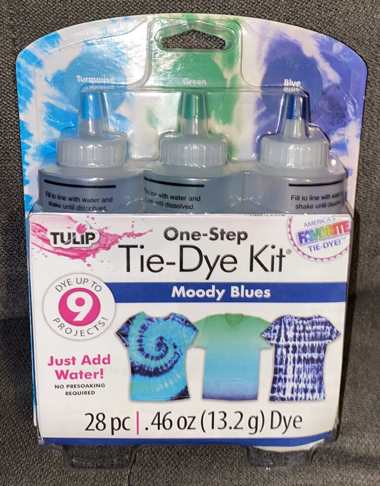 Tulip One-step Tie Dye Kit Moody Blues 3 Colors 28 Pieces up to 9 Projects