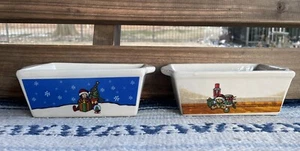 ✅Vtg 2er Set Mini Laib Backform Weihnachtsbaum Kind Teddybär Trommel Nussknacker - Bild 1 von 14