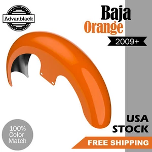 Advanblack Baja Orange 21" Reveal Wrapper Hugger Front Fender Fits 09+ Harley - Foto 1 di 9