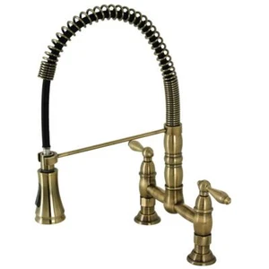 Kingston Brass GS1273AL Heritage Pull-Down Faucet, Antique, 14.13 x 10 x 18.75 - Picture 1 of 7