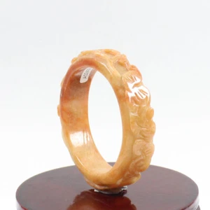 59mm Chinese Hand-carved Red Brown Jadeite Jade Gems Bangle Bracelet j6053 - Picture 1 of 11