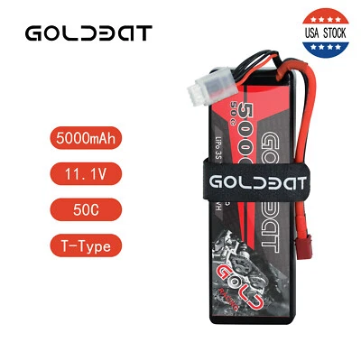 GOLDBAT 5000mAh 3S 50C литий-полимерный аккумулятор 11.1V Deans жесткий чехол штепсельная вилка для радиоуправляемого автомобиля лодки - Изображение 1 из 4