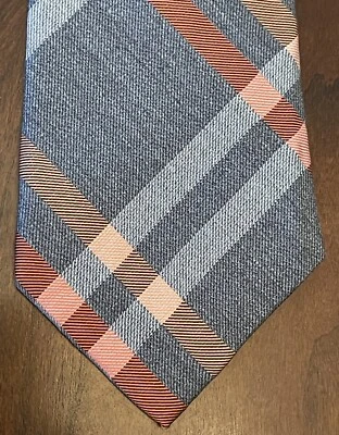 Corbata Express Gris Naranja 69% Seda 31% Viscosa Hombre Hecha en China Foto 1 de 4