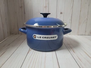 Brand New Le Creuset Stock Pot 3 7/8 qt Enamel on Steel Cobalt with Lid in Box - Picture 1 of 16