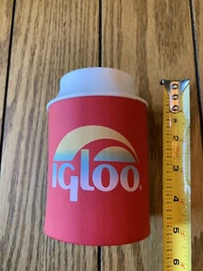 Leuchtend rot Neon Iglu Dosenkühler Koozies Coozies Halter Schaumstoff gebraucht Vintage - Bild 1 von 4