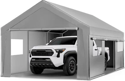 13'x20' Heavy Duty w/4 Windows & 4 Doors,Carport Party Tent Portable Garage Shed - Image 1 of 4