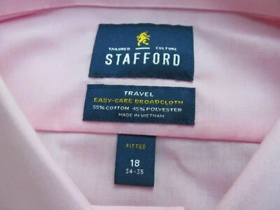 NUEVO CON ETIQUETAS STAFFORD FÁCIL CUIDADO TELA ANCHA COMODIDAD ELÁSTICA Ajustado Denver Rosa Sólido Foto 1 de 4