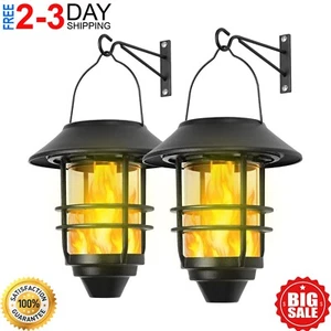 2 Pack Solar Lantern Outdoor Lights, Hanging Solar Wall Sconce Outdoor NEW 2025 - Picture 1 of 7