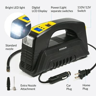 air pump for car tires digital air pump car 12V 110V best air pumps for tires - Image 1 of 4