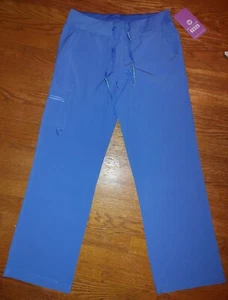 NWT Couture Activate Scrubs Yoga 1 Cargo Pocket Scrub Pant Sz M 8747 blue - Picture 1 of 2