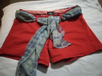 PANTALONES CORTOS AMERICAN EAGLE MIDI ~ ROJO QUEMADO ELÁSTICO TALLA 8 MEZCLA ELÁSTICA ALGODÓN Foto 1 de 4