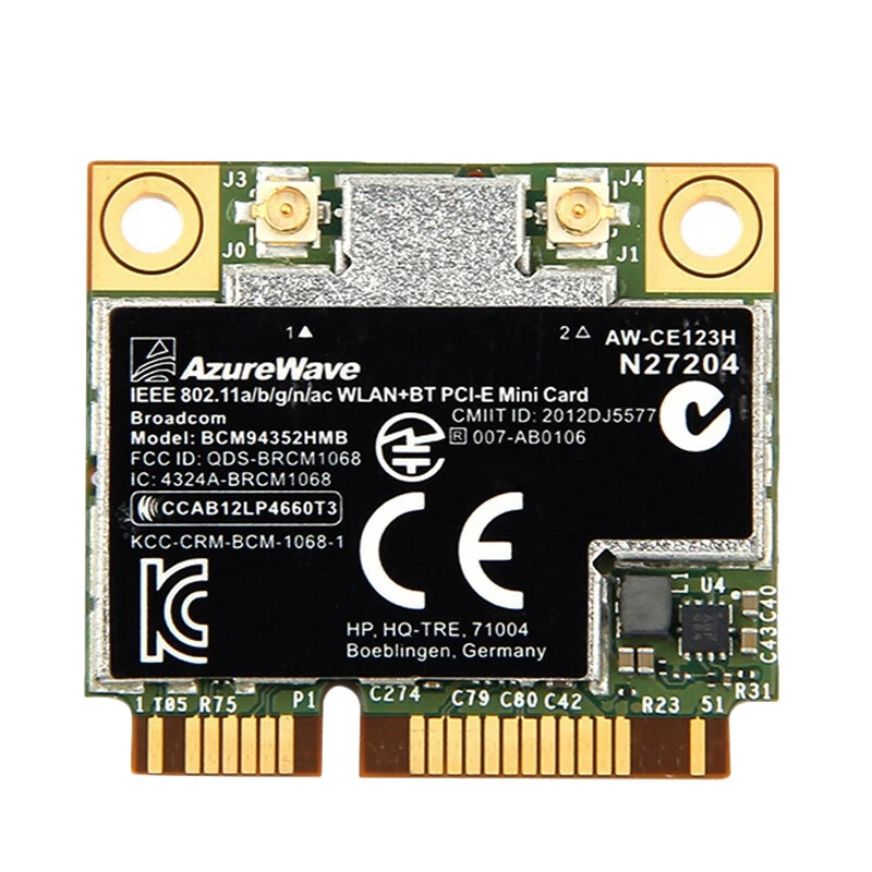 HP Broadcom BCM94352HMB 4352 WiFi+ BT 4.0 867 Mbps Card 802.11ac SPS 724935-001 - Image 1 of 4
