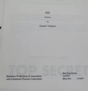JAG Shooting Script Screenplay - Picture 1 of 4