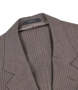 Men's 42R Brooks Brothers Hacking Brown Multi Strip 100% Wool Made In Italy Suit - Picture 1 of 12