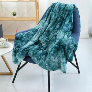 Faux Fur Throw Blanket Plush Soft Warm Sherpa for Bed Couch Sofa Tie-Dyeing Home - Picture 1 of 37