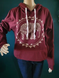 SIZE L RUE21 Burgundy Hoodie Sweatshirt Front Pocket INV#47 - Picture 1 of 2
