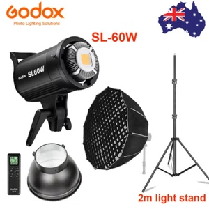 Godox SL-60W 60W LED Video Light + 60cm Parabolic Softbox + Light Stand - Picture 1 of 12