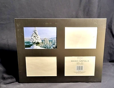 Basic Metals 4 Slot Collage Photo Frame-Fits 3.5x5in. Pics/ 10x13in. Frame - Image 1 of 4