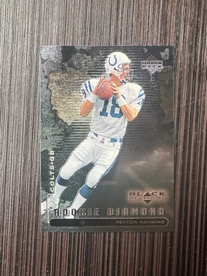 Tarjeta de novato PEYTON MANNING 1998 UD DIAMANTE NEGRO DIAMANTE NOVATO #91 COLTS RC Foto 1 de 2