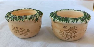 2 Yankee Candle Tealight Holders Leaves & Berries Ceramic Woodsy - Picture 1 of 3