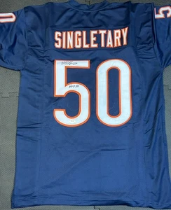 Mike Singletary Signed Bears Custom Jersey HOF Inscription PSA Certified - Picture 1 of 4