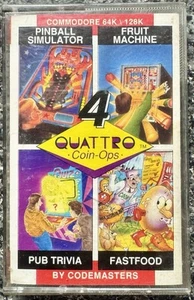 Quattro Coin Ops - Commodore 64 C64 Cassette Supplied In Original Case - Picture 1 of 3