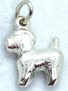 Lindo colgante de plata de ley/925 hinchado con dije de cachorro - Imagen 1 de 5