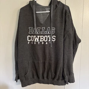 Her Style Dallas Cowboys Football Grey Hoodie PLUS (2XL) Pullover V-Neck NFL - Bild 1 von 11