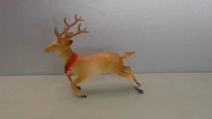Vintage Hartplastik Hirsch Bock Hongkong Rentier Weihnachtsdeko tänzelnd laufend - Bild 1 von 8