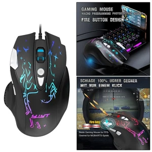 USB LED Backlit RGB Wired Gaming Mouse 6400 DPI Office Home - Picture 1 of 7
