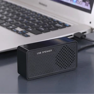 USB Laptop Speaker Sound Bar Mini Subwoofer Soundbar Speaker (Black) - Picture 1 of 11