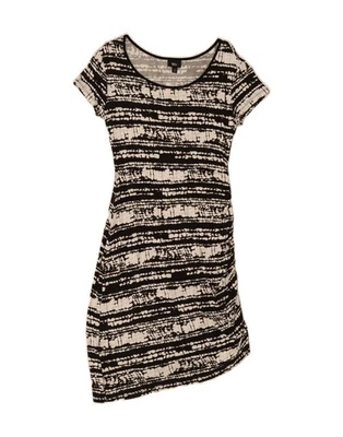 Vestido ajustado para mujer MOSSIMO UK 12 mediano negro rayón manchado BV15 Foto 1 de 3
