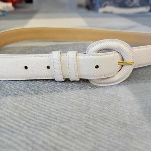 Lord And Taylor Genuine Karung Snakeskin Belt White Gold Hardware Women's Medium - Picture 1 of 7