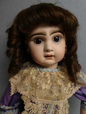 Poupée ancienne: Belle Jumeau bouche ouverte yeux bruns dormeurs t12 68 cm - Photo 1/4