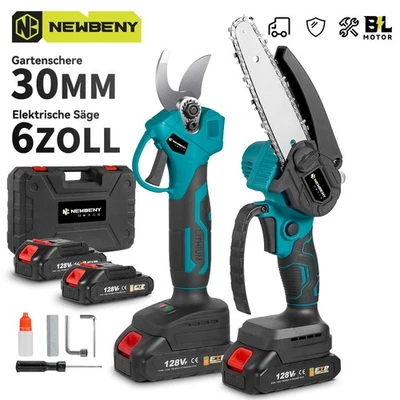 NEWBENY 6" Akku Kettensäge 30mm Gartenschere 2IN1 Astschere Astkettensäge Für Makita 18V