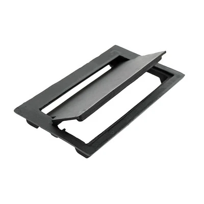 Cubierta de volteo de ceniza de hierro fundido negro con puerta con persianas para limpieza de chimeneas Foto 1 de 4