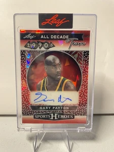 Leaf Metal Sports Heroes 2025 All Decade Team: 1990s Gary Payton Auto 1/3 Sonic - Imagen 1 de 3