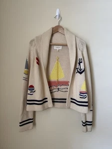 The Great. The Sailboat Lodge Cardigan Sweater Knit Cream 3 Large - Picture 1 of 11