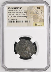 353 n. Chr. Römisches Reich 353 n. Chr. AE Centenionalis Poemenius(?) NGC Ancients AU Strike: - Bild 1 von 2