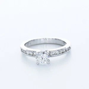 1.2CT Natural Diamond E/SI1 Round Cut 14K Gold 4 Prong Classic Ring with Accents - Picture 1 of 14